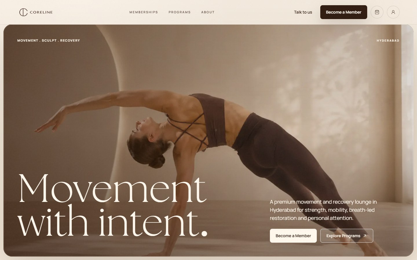 Coreline public website homepage