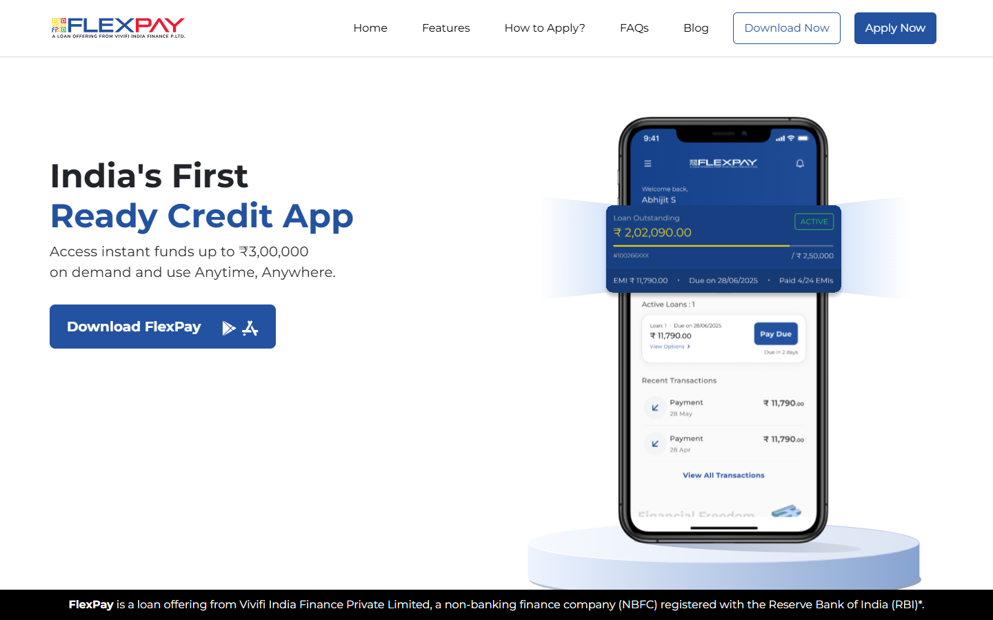 FlexPay public website homepage