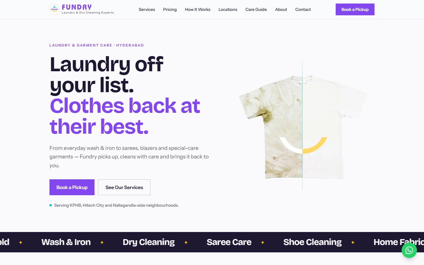 Fundry public website homepage